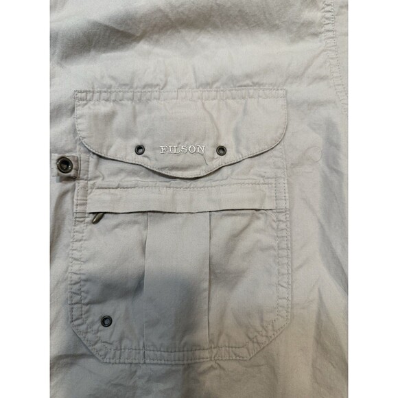 Vintage CC Filson Shirt Mens L Style 656 Khaki Fishing Outdoor Hiking Pockets - Picture 5 of 6